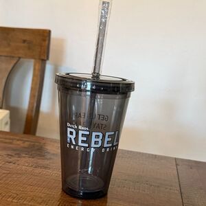 Dutch Bros Gray Rebel Energy Tumbler with Straw